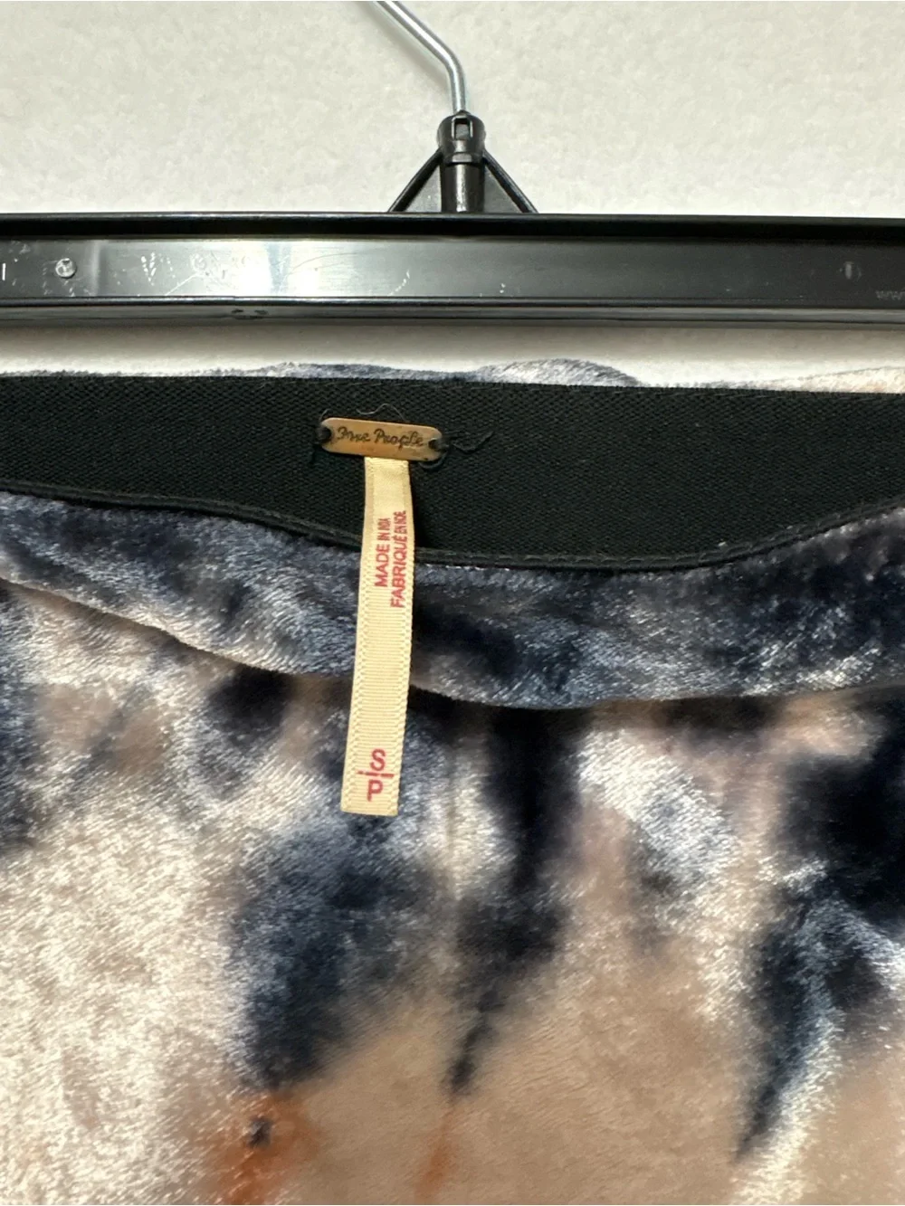 Free People Tie-Dye Midi Skirt in Beige, Navy and Rust